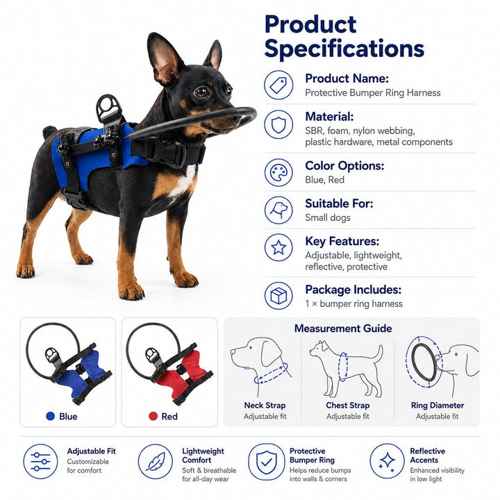 Adjustable Dog Bumper Ring Harness for Safer Home Walking