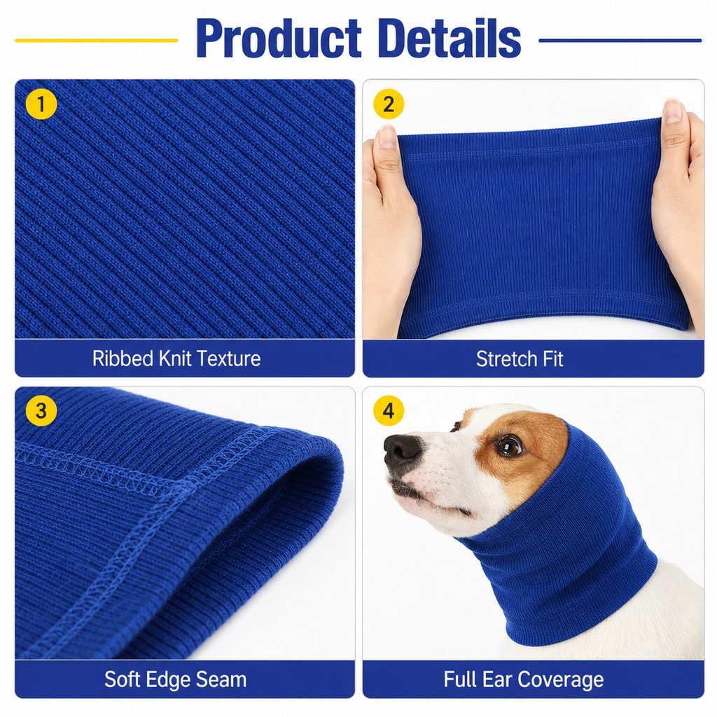 Dog Calming Head Wrap for Thunder, Fireworks & Cold Walks