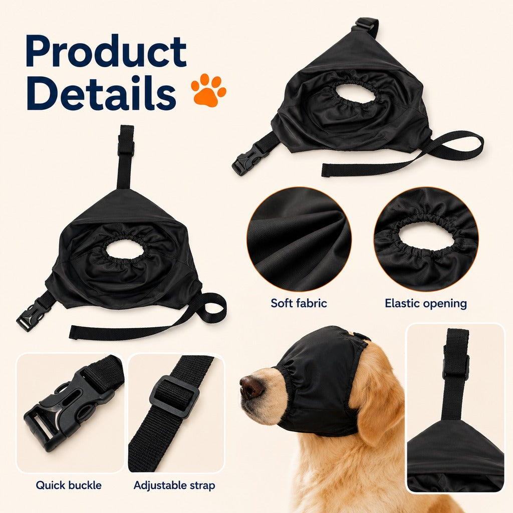Dog Calming Mask for Car Rides, Grooming & Vet Visits | Adjustable Visual Comfort Hood