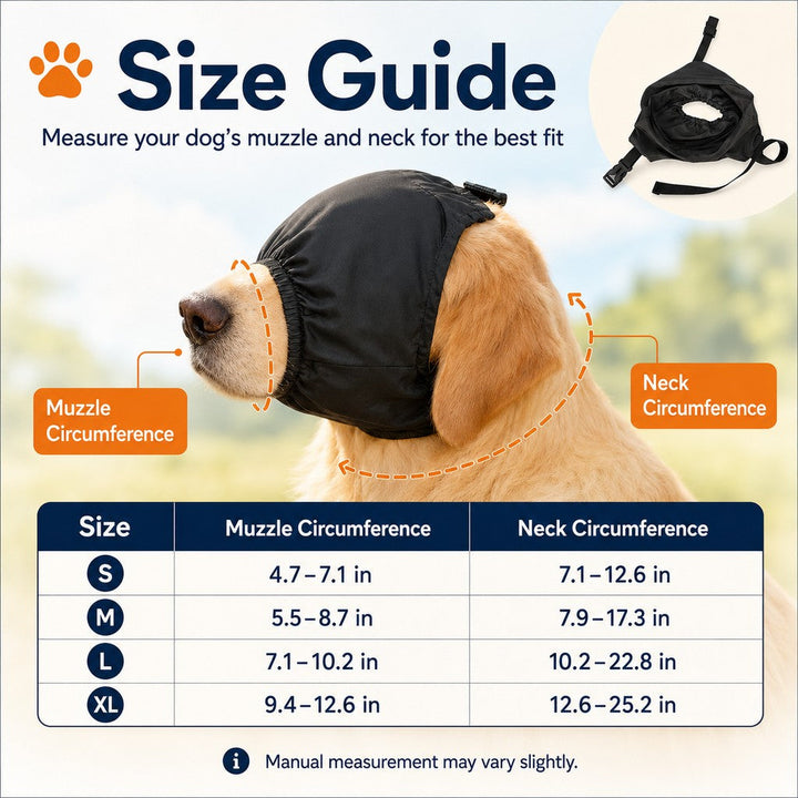 Dog Calming Mask for Car Rides, Grooming & Vet Visits | Adjustable Visual Comfort Hood