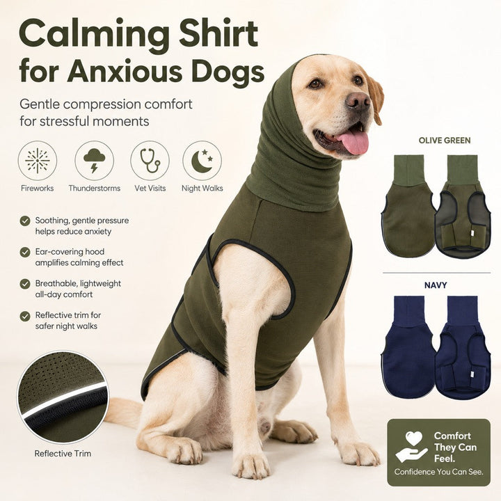 Dog Calming Shirt for Fireworks & Thunderstorms