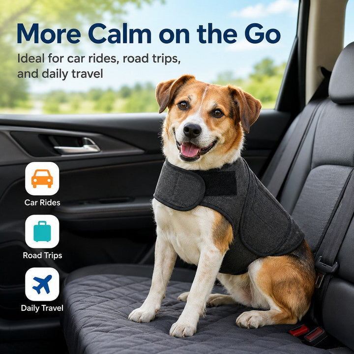 Dog Calming Vest for Travel & Vet Visits | Adjustable Comfort Wrap for Nervous Dogs