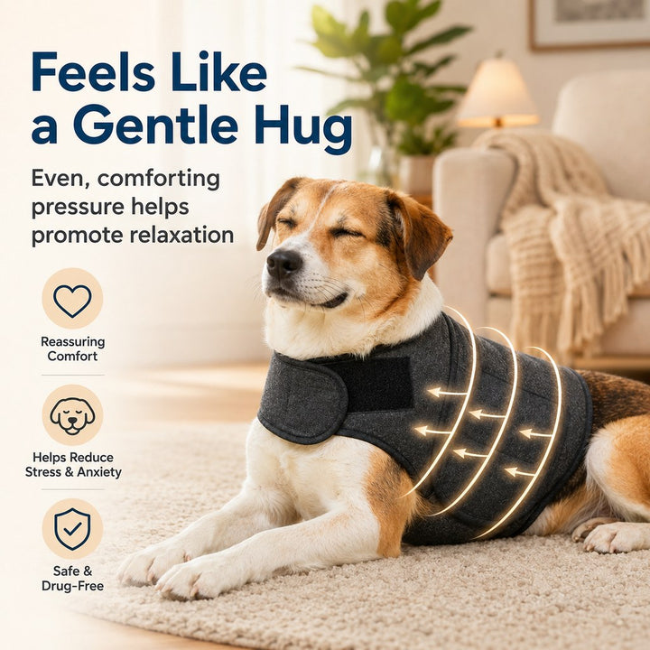 Dog Calming Vest for Travel & Vet Visits | Adjustable Comfort Wrap for Nervous Dogs