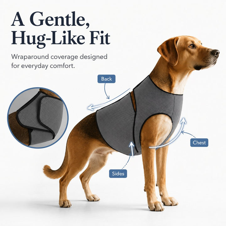 Dog Calming Wrap Vest for Thunderstorms, Fireworks & Travel
