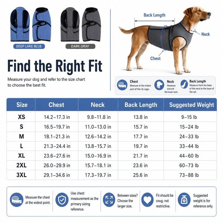 Dog Calming Wrap Vest for Thunderstorms, Fireworks & Travel