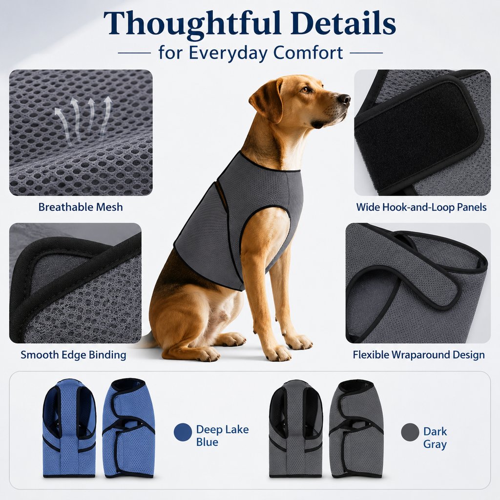 Dog Calming Wrap Vest for Thunderstorms, Fireworks & Travel