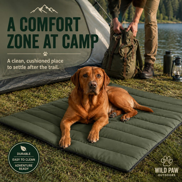 Portable Roll-Up Dog Travel Mat for Camping & Car Trips | Keeps Pets Off Damp, Dirty Ground