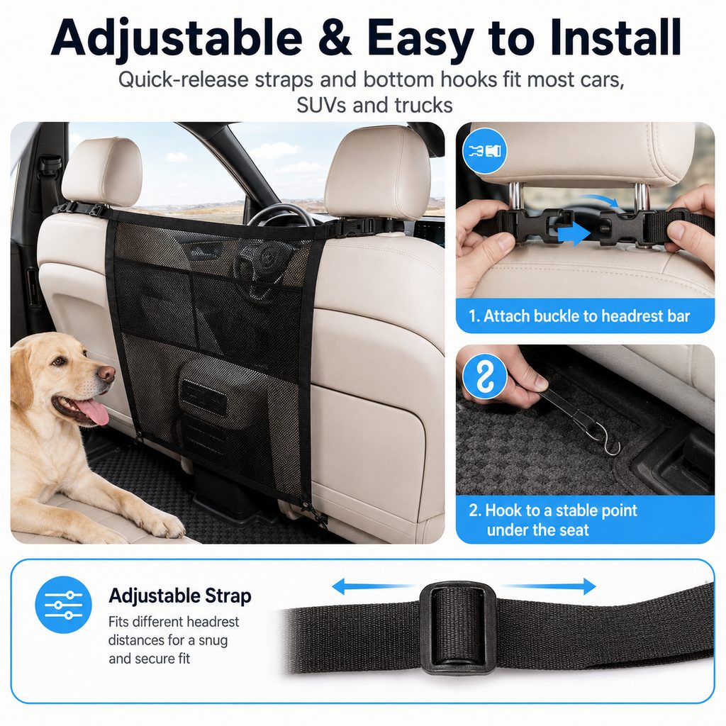 Dog Car Barrier Mesh for Road Trips