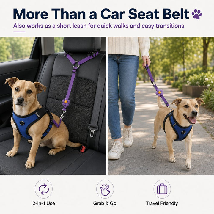 Adjustable Dog Car Seat Belt for Back Seat Travel