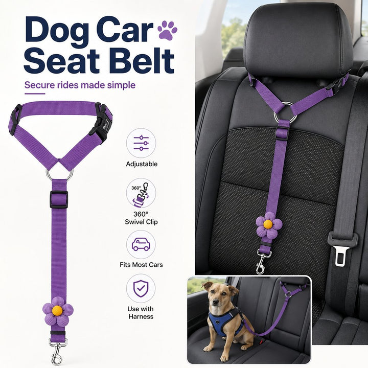 Adjustable Dog Car Seat Belt for Back Seat Travel
