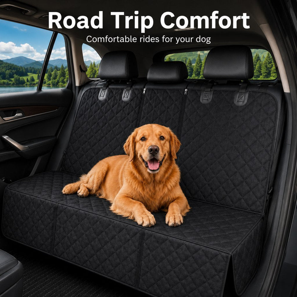 Waterproof Dog Car Back Seat Cover for Road Trips | Protects from Mud, Fur & Scratches