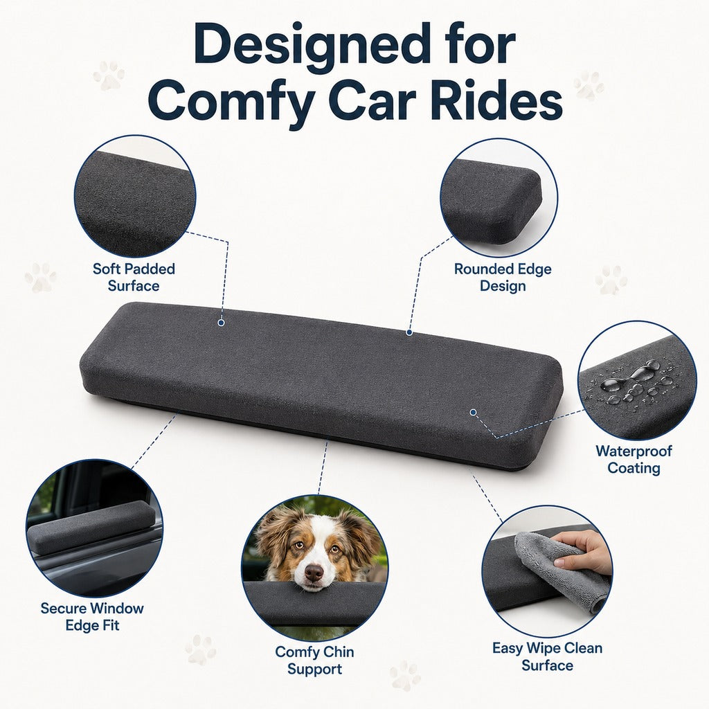 Dog Car Window Chin Rest Cushion for Road Trips