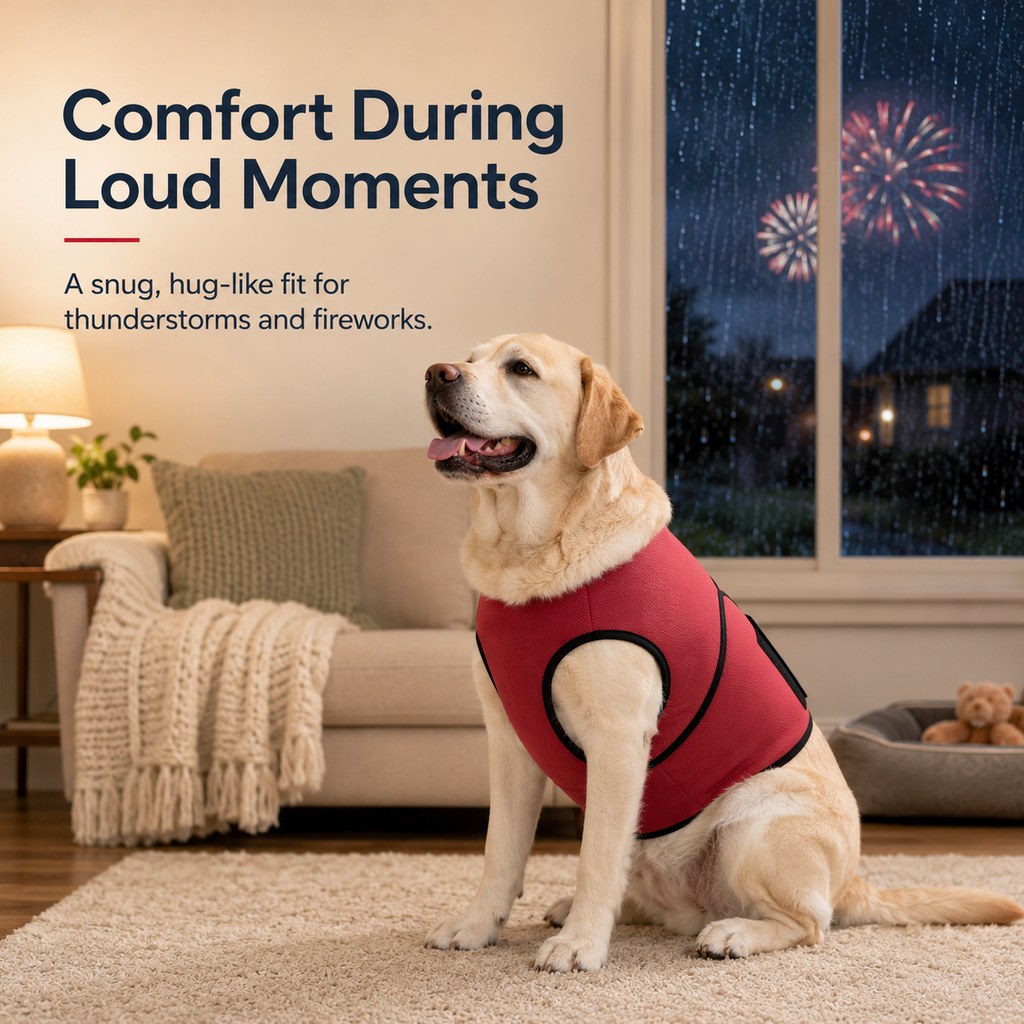 Dog Comfort Wrap Vest for Thunderstorms, Fireworks & Travel