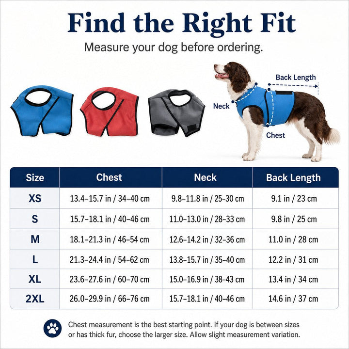 Dog Comfort Wrap Vest for Thunderstorms, Fireworks & Travel