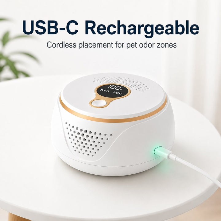 Rechargeable Ozone Pet Odor Deodorizer for Litter Box & Empty Crate Areas