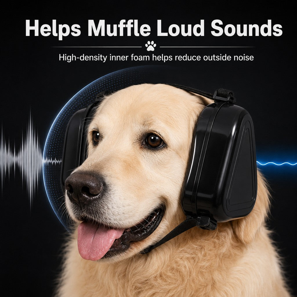 Dog Noise Reduction Ear Muffs for Fireworks, Thunderstorms & Travel