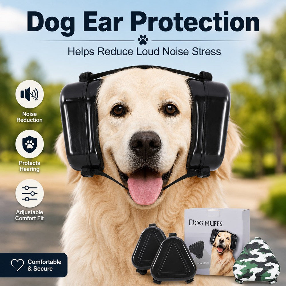 Dog Noise Reduction Ear Muffs for Fireworks, Thunderstorms & Travel