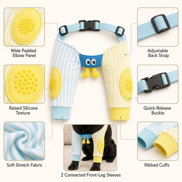 Padded Dog Elbow Protector Sleeves for Hard Floors