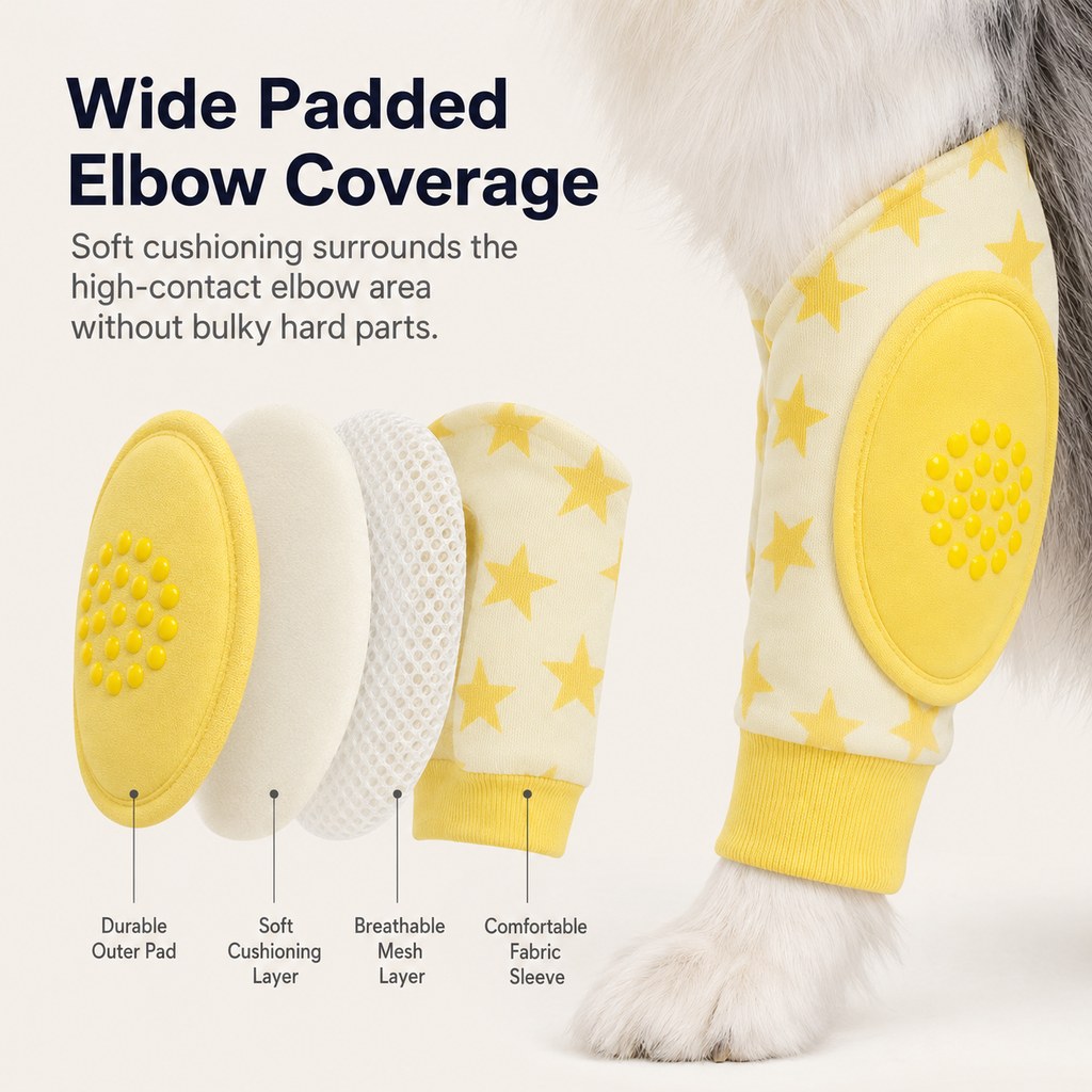 Padded Dog Elbow Protector Sleeves for Hard Floors