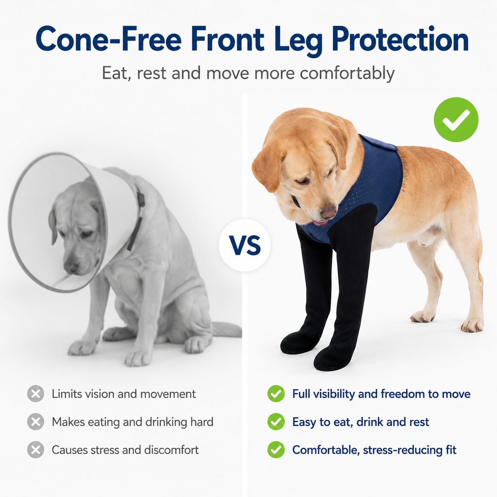 PawGuard Dual Front Leg Recovery Sleeves for Dogs