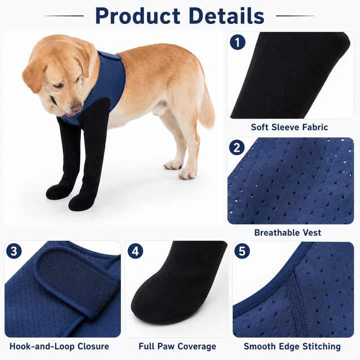 PawGuard Dual Front Leg Recovery Sleeves for Dogs