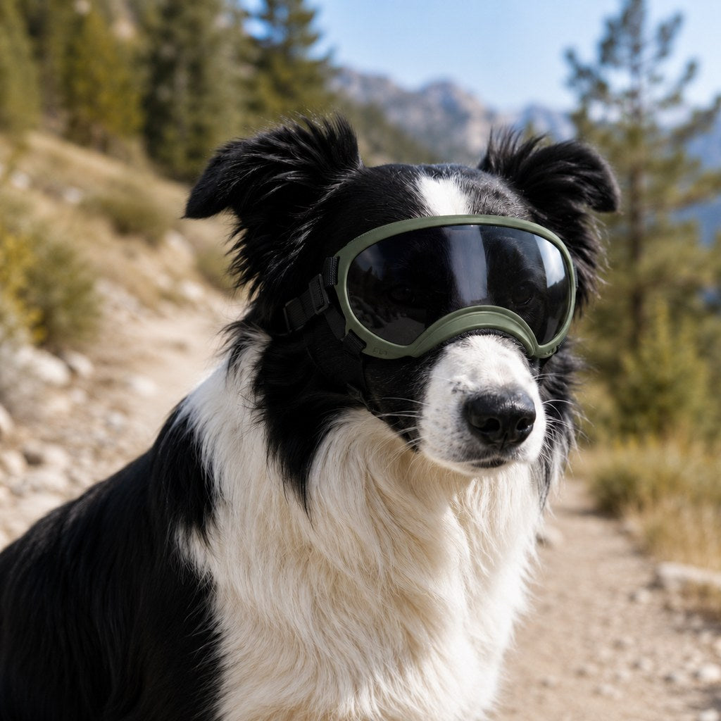Photochromic Dog Goggles for Hiking & Car Rides | Adjustable Wind, Dust & Debris Coverage