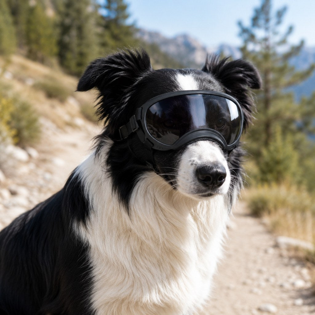 Photochromic Dog Goggles for Hiking & Car Rides | Adjustable Wind, Dust & Debris Coverage