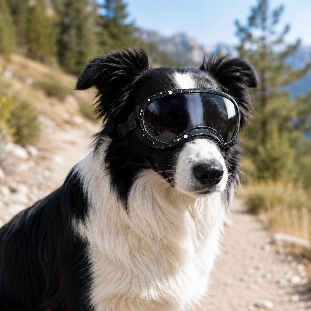 Photochromic Dog Goggles for Hiking & Car Rides | Adjustable Wind, Dust & Debris Coverage