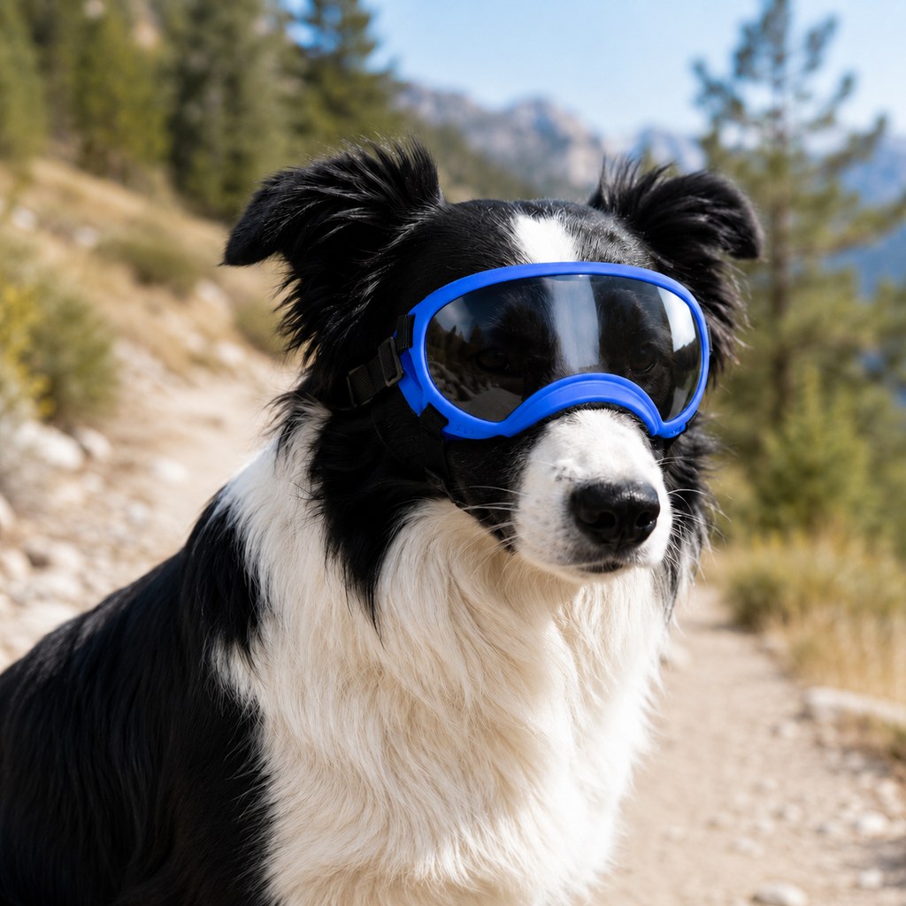 Photochromic Dog Goggles for Hiking & Car Rides | Adjustable Wind, Dust & Debris Coverage