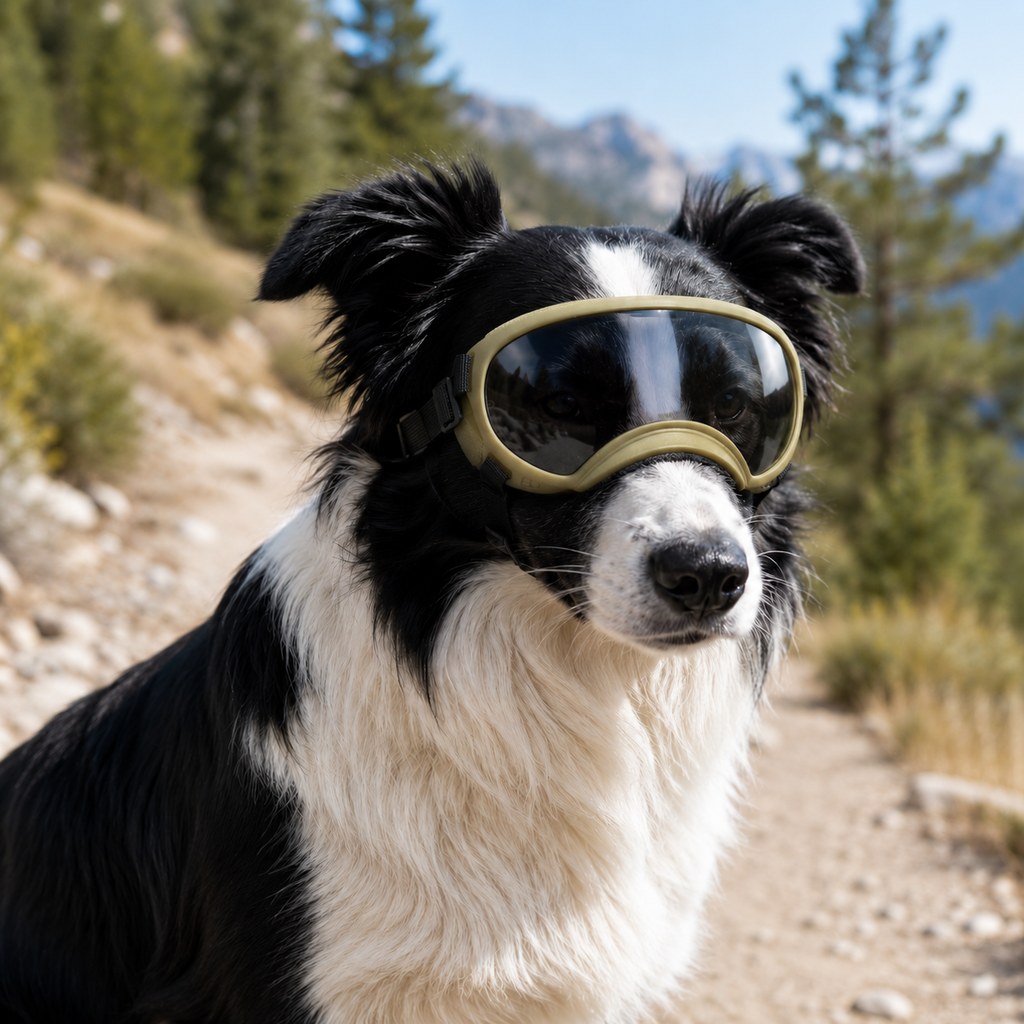 Photochromic Dog Goggles for Hiking & Car Rides | Adjustable Wind, Dust & Debris Coverage