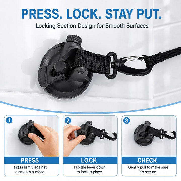 Hands-Free Dog Bathing & Grooming Suction Cup Tether | Less Chasing, Easier At-Home Grooming