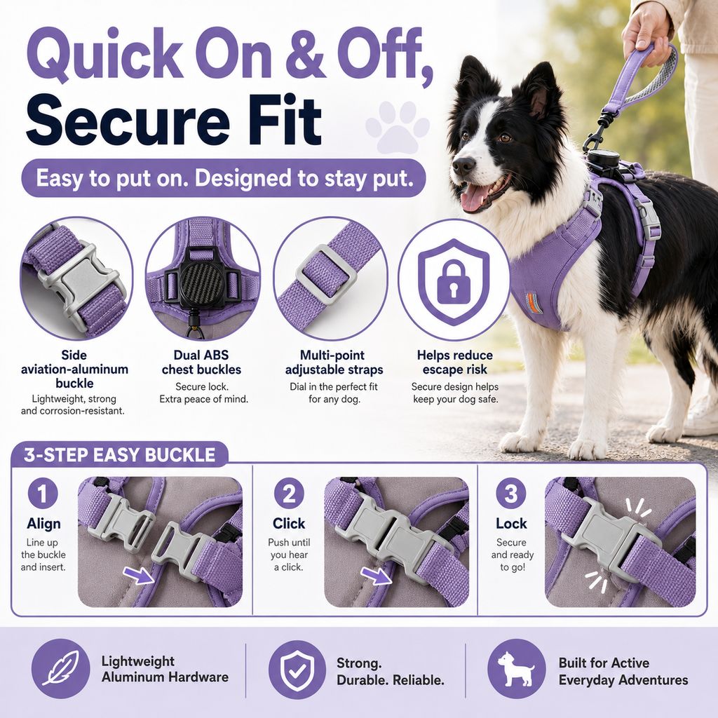 2-in-1 No Pull Dog Harness with Built-in Retractable Leash