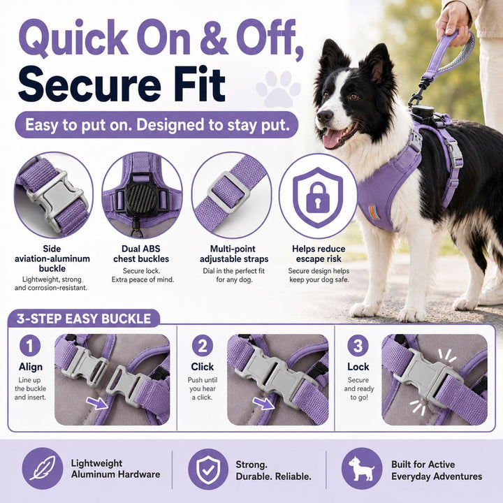 2-in-1 No Pull Dog Harness with Built-in Retractable Leash