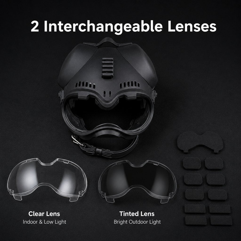 K9 Tactical-Style Dog Helmet with Goggles for Hiking & Outdoor Training