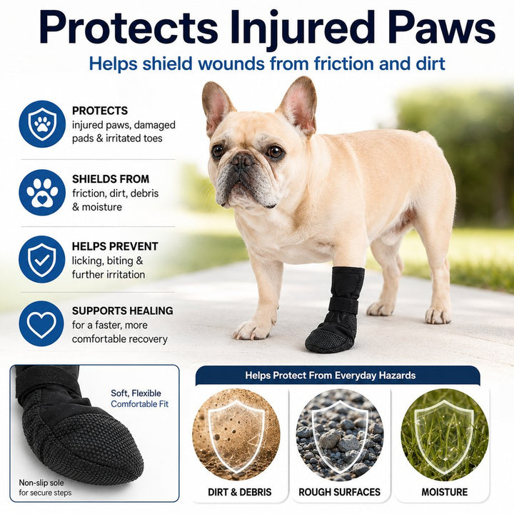 Dog Paw Recovery Boot for Home Rest & Walks | Anti-Lick Protective Cover for Injured Paws