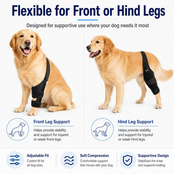 Adjustable Dog Leg Support Brace for Daily Walks | Support for Weak Front or Hind Legs