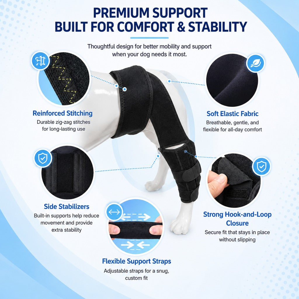 Adjustable Dog Leg Support Brace for Daily Walks | Support for Weak Front or Hind Legs