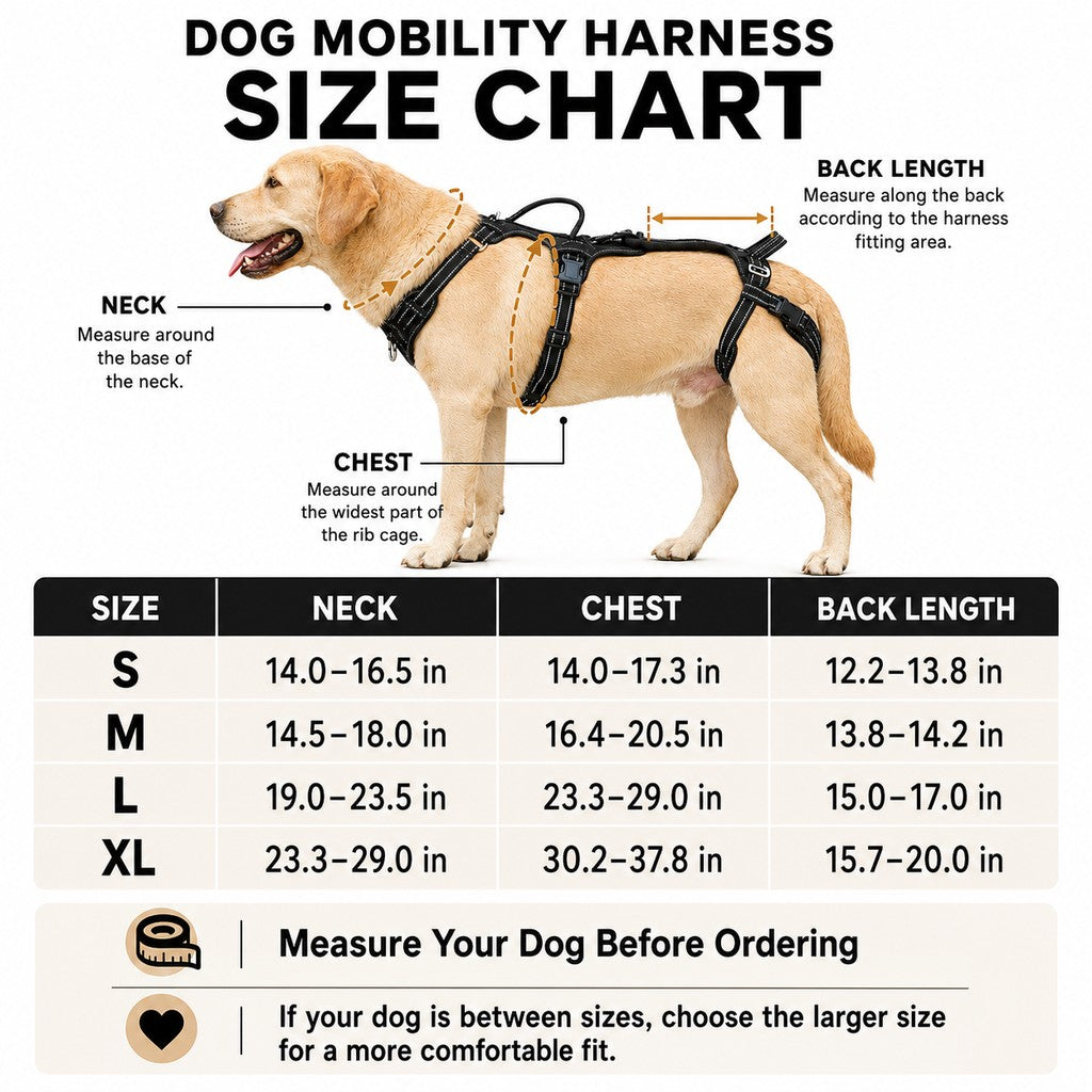 Full Body Dog Lift Harness for Stairs & Car | Mobility Support for Weak Hind Legs