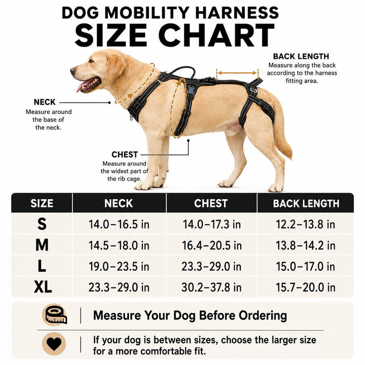 Full Body Dog Lift Harness for Stairs & Car | Mobility Support for Weak Hind Legs