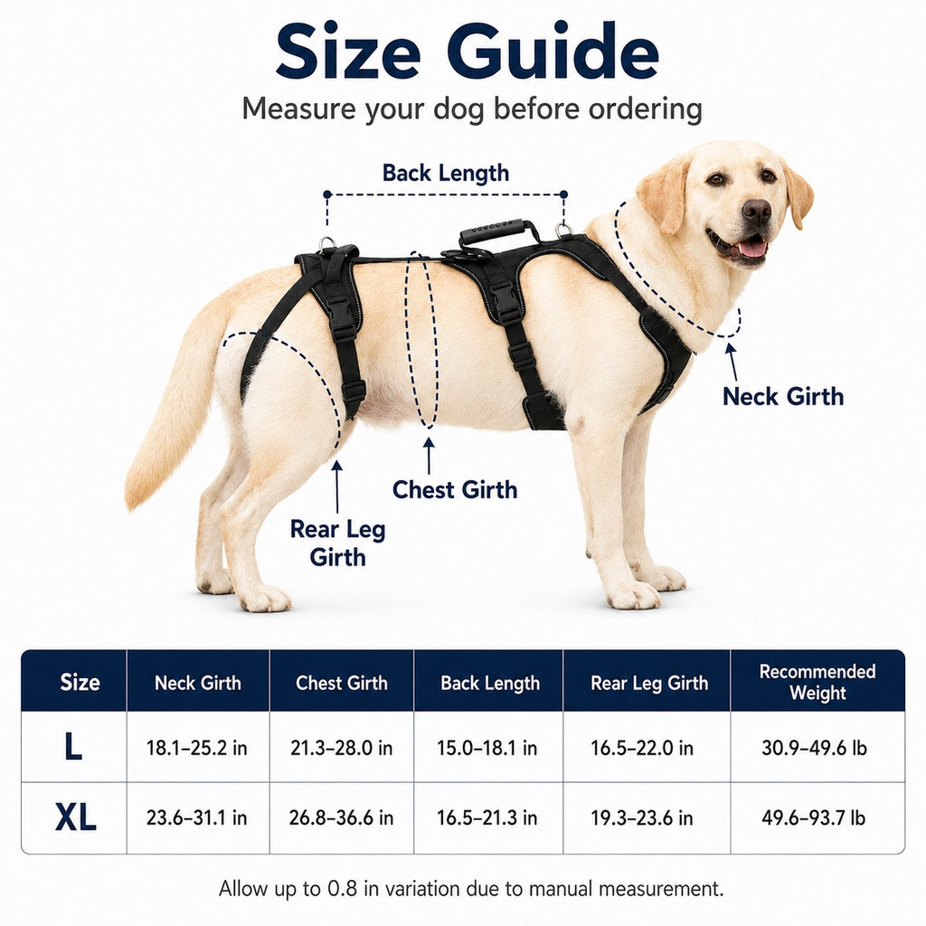 Full-Body Dog Lift Harness for Large Dogs