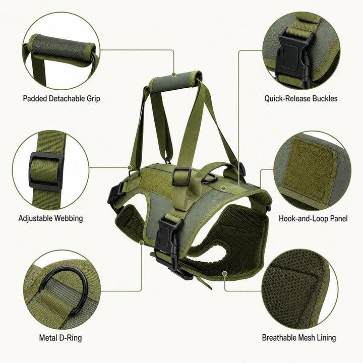 Full-Body Dog Lift Support Harness for Stairs, Cars & Limited Mobility