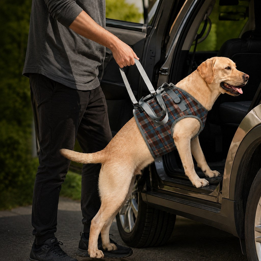 Dog Mobility Support Harness for Stairs & Cars | Front or Rear Lift Assist for Weak Legs
