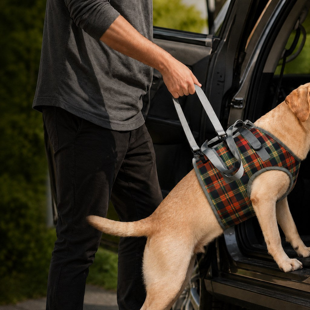 Dog Mobility Support Harness for Stairs & Cars | Front or Rear Lift Assist for Weak Legs
