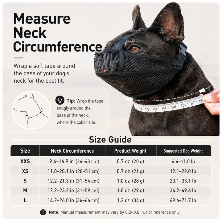 French Bulldog Breathable Mesh Muzzle for Walks, Grooming & Scavenging Control