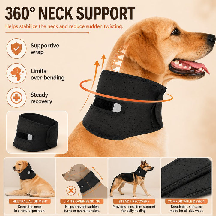 Dog Neck Brace for Post-Surgery Recovery & Daily Neck Support