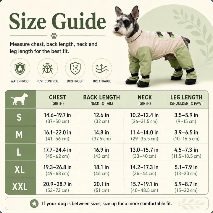 Dog Outdoor Protection Suit | Keep Fur Cleaner from Grass, Dirt, Bugs & Wet Ground During Walks