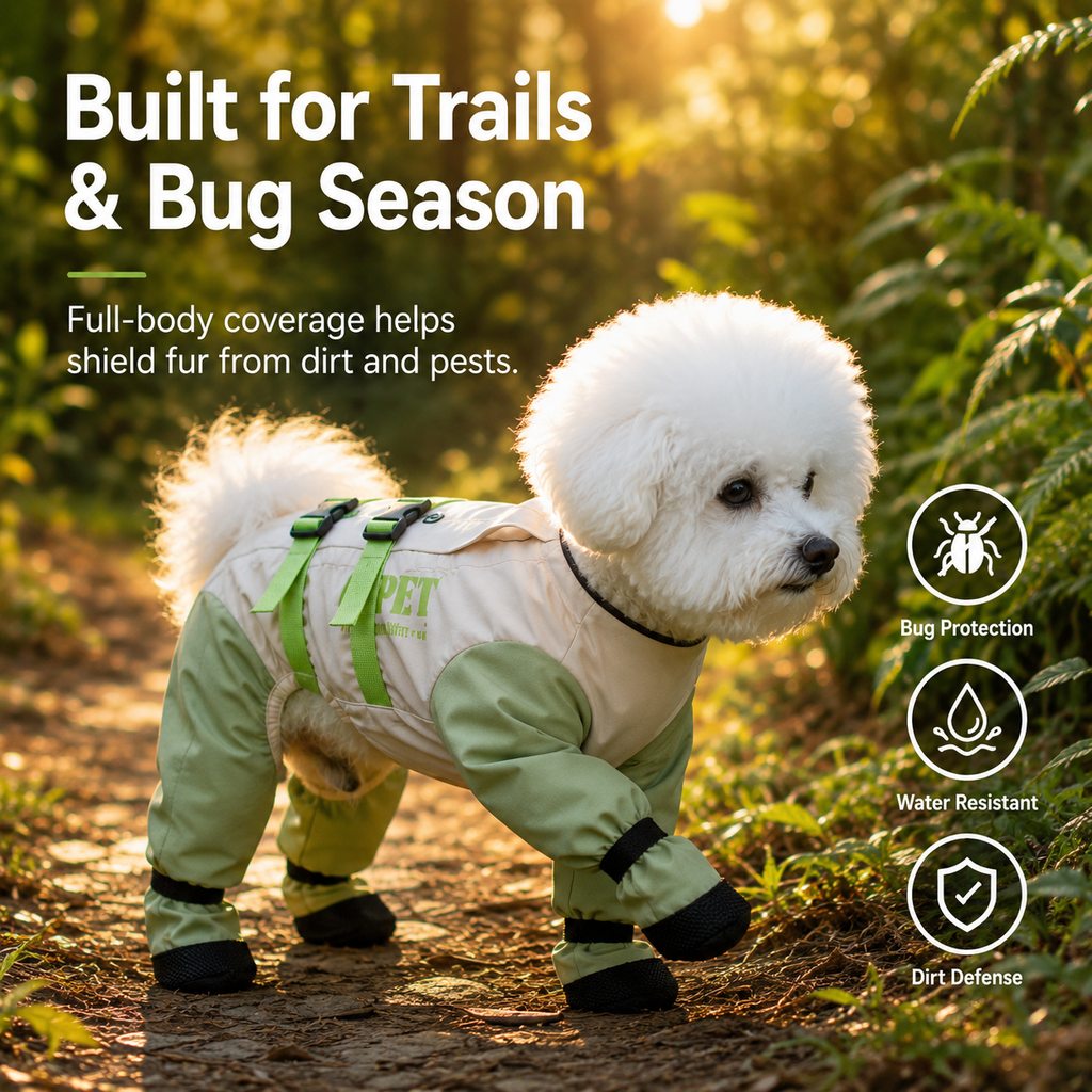 Dog Outdoor Protection Suit | Keep Fur Cleaner from Grass, Dirt, Bugs & Wet Ground During Walks