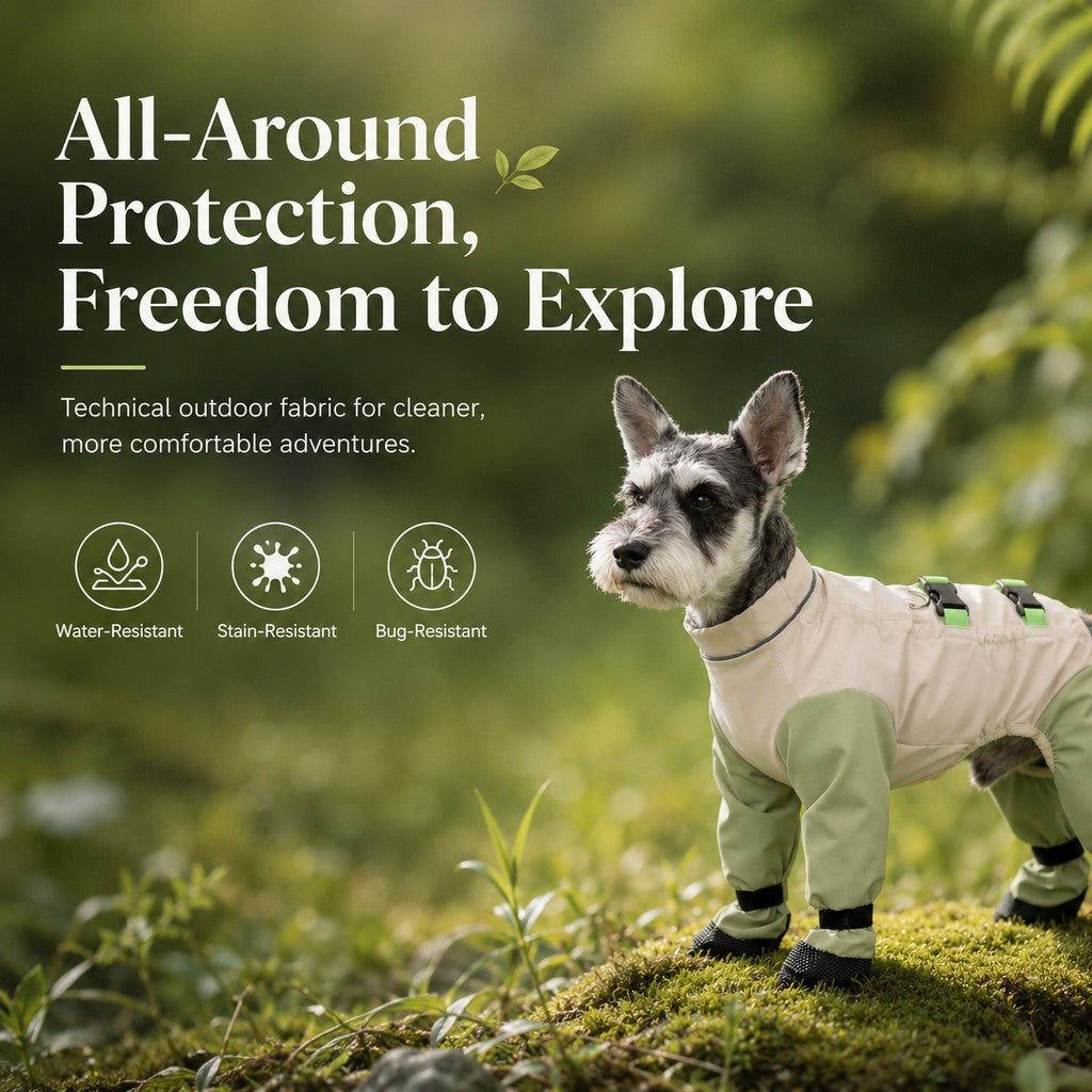 Dog Outdoor Protection Suit | Keep Fur Cleaner from Grass, Dirt, Bugs & Wet Ground During Walks