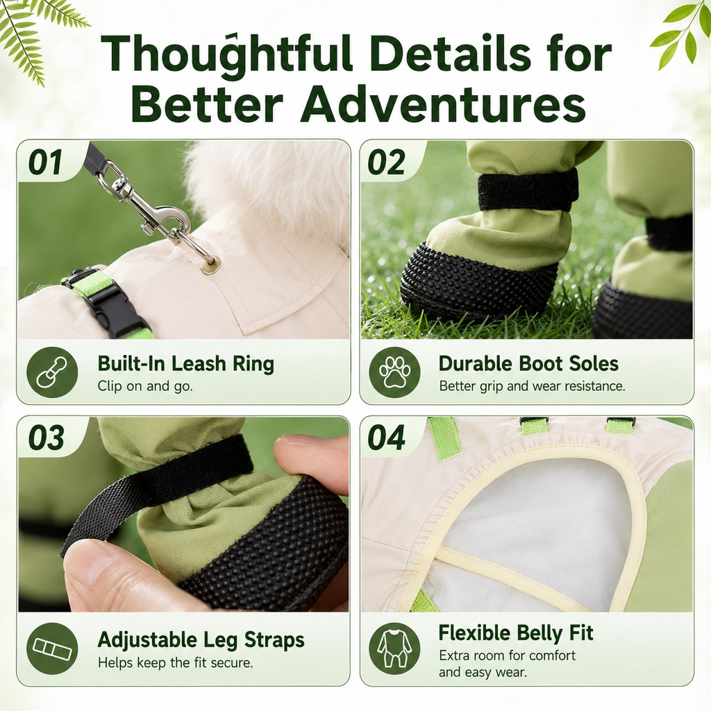 Dog Outdoor Protection Suit | Keep Fur Cleaner from Grass, Dirt, Bugs & Wet Ground During Walks