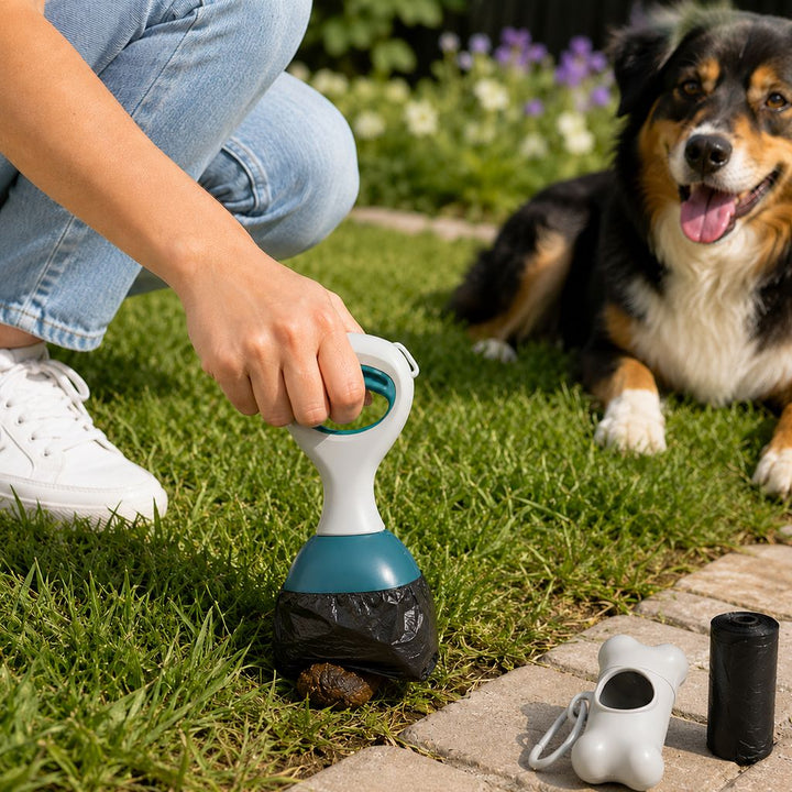 Dog Pooper Scooper for Walks & Yard Cleanup
